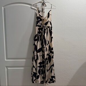 Elegant Black and Cream Floral Dress